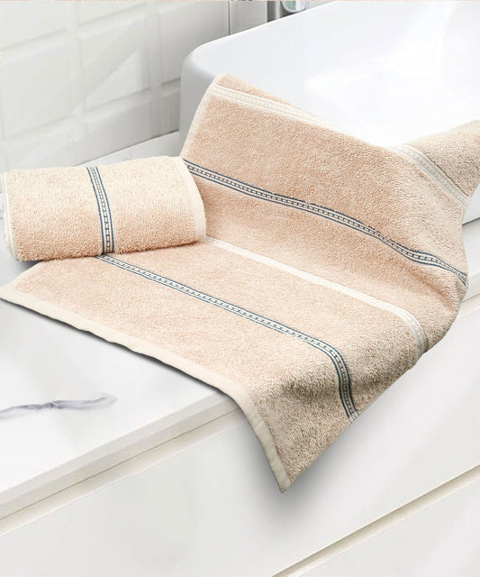 Urban Comfort 2 Pc Hand Towel Set,Hexa Brown| 450 GSM Cotton|Dry Fast