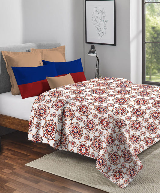 Urban Comfort Double AC Blanket/Comforter, Majestic Mandala Red|120 GSM Cotton