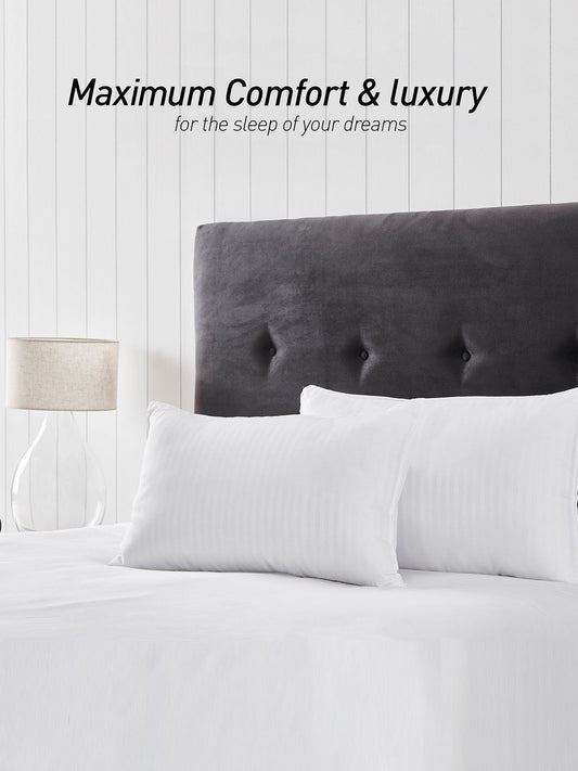 Urban Comfort Soft Fibre Pillow (Pack of 2), White|650 GSM Polycotton