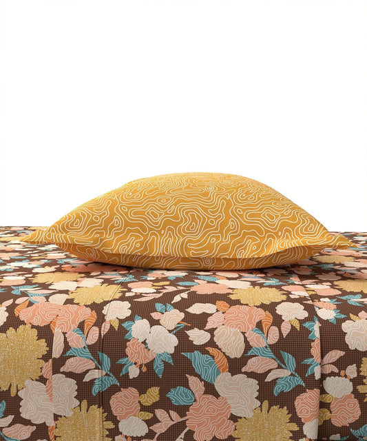 Home Essential Queen Bedsheet Set,144 Tc,Ella Brown