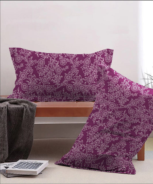 Urban Comfort Pillow Covers Set, Desert Garden Pink| 144 TC Cotton