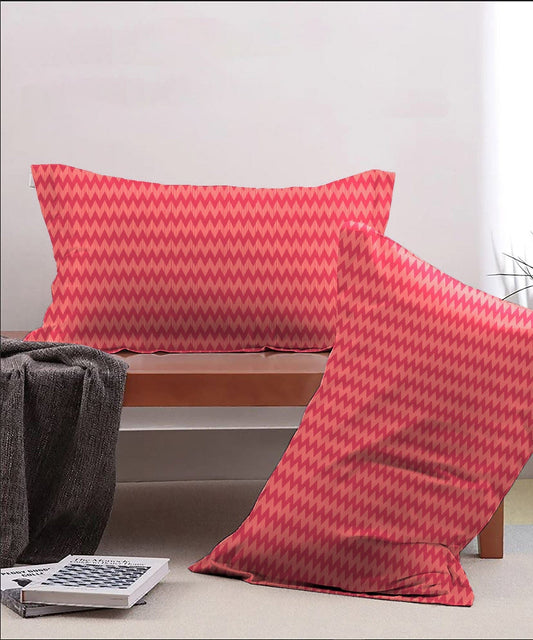 Urban Comfort Pillow Covers Set, Sunset Magenta| 144 TC Cotton