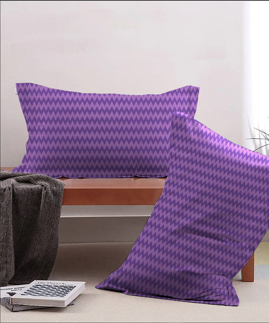 Urban Comfort Pillow Covers Set, Sunset Purple| 144 TC Cotton