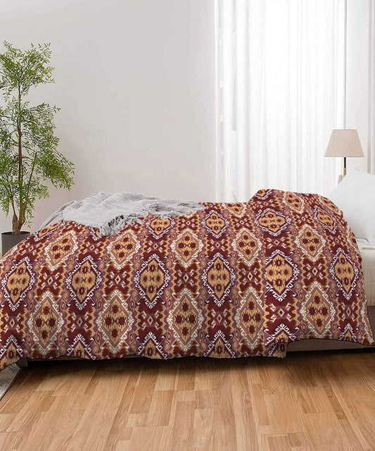 Urban Comfort Single Blanket/Comforter, Modern Brown|144 TC Cotton