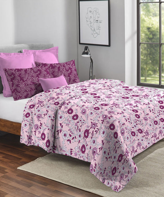 Urban Comfort Double AC Blanket/Comforter, Desert Garden Pink |120GSM Cotton