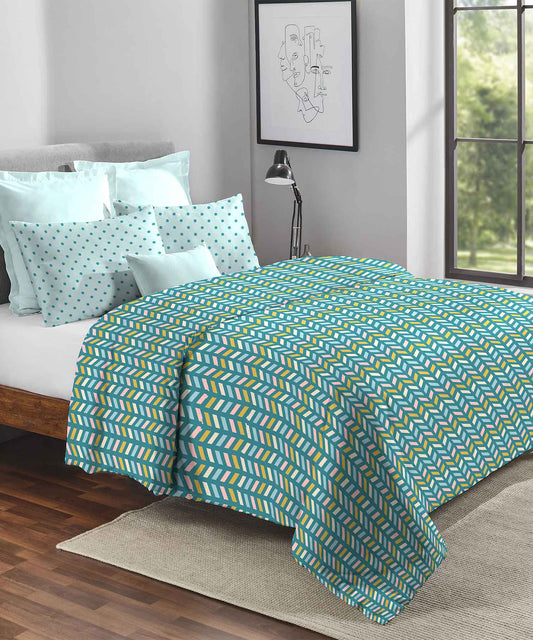 Urban Comfort Double AC Blanket/Comforter, Party Mood Teal |120GSM Cotton