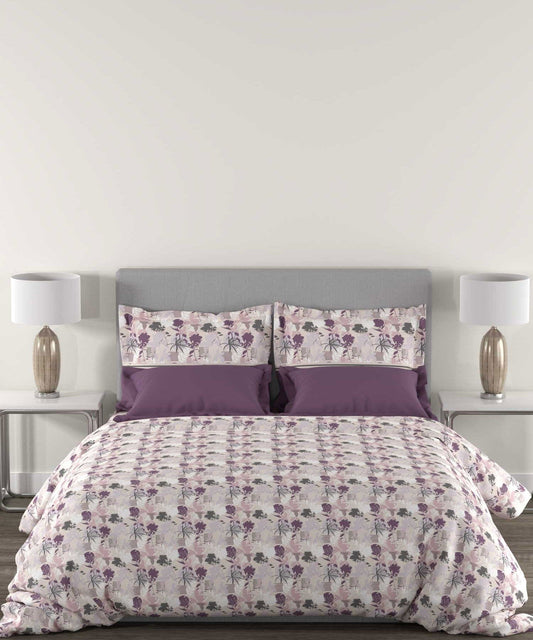 Epitome Queen Bedsheet Set, Adele|144TC Cotton| 2 Pillow Covers