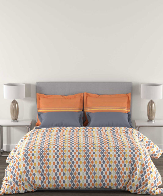 Epitome Queen Bedsheet Set, Avery|144TC Cotton| 2 Pillow Covers