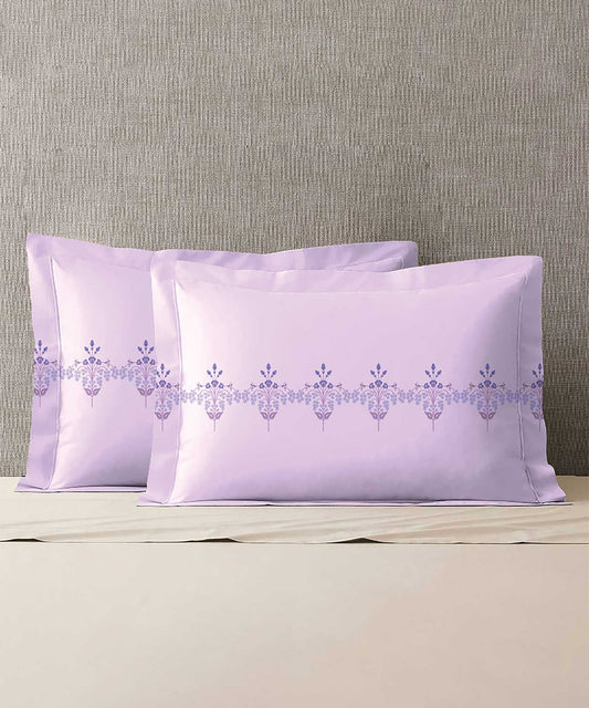 Soft Comfort Pillow Covers Set, Lilac Affair| 210 TC Cotton