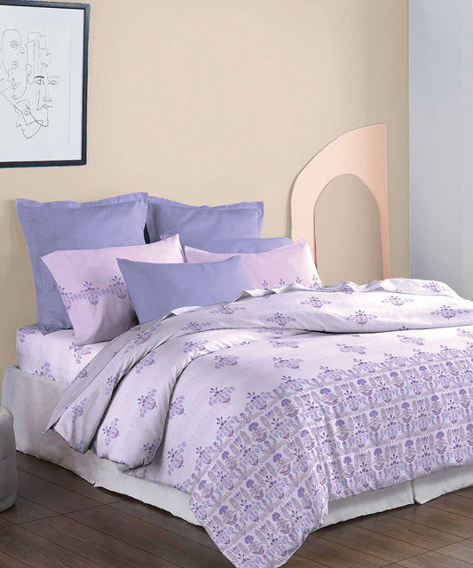 Soft Comfort Bedding Set, Lilac Affair| 210TC, 200GSM Cotton|4 Pc Set