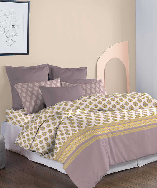Soft Comfort Bedding Set, Marigold| 210TC, 200GSM Cotton|4 Pc Set