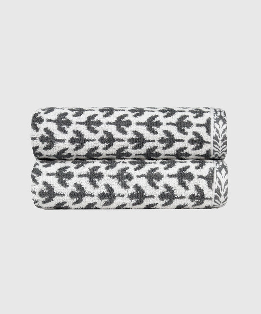 Soft Comfort Fashion 2Pc Hand Towel Set ,500 Gsm , Auray Charcoal