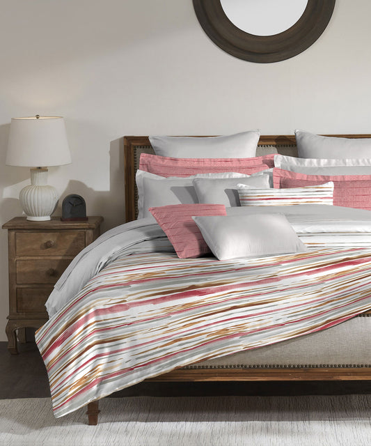 Classic King Bedsheet Set, Irene Wine|200 TC Cotton| 2 Pillow Covers