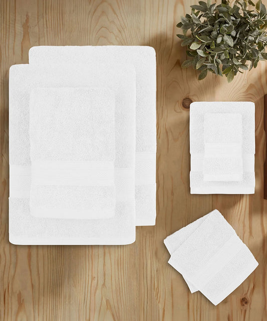 Soft Comfort 6Pc Towel Set, White|509 GSM Cotton|Air Rich Technology