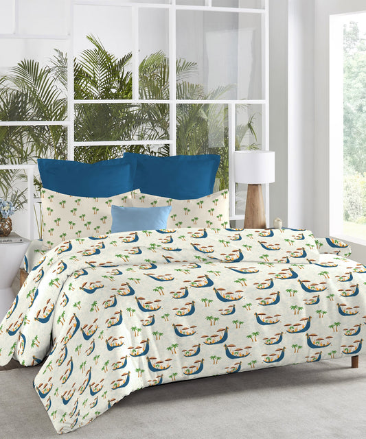 Atulaya Bharat King Bedsheet Set, Aranmula|144 TC Cotton|2 Pillow Covers