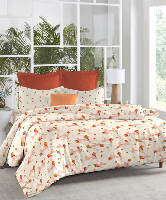 Atulaya Bharat King Bedsheet Set, Kai Po Che|144 TC Cotton|2 Pillow Covers