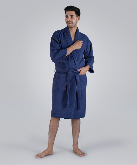 Urban Comfort Unisex Medium Bathrobe, Deep Cobalt | 240 GSM Cotton