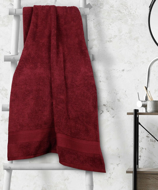 Soft Comfort 1Pc Bath Towel ,Red Wine|509 GSM Cotton|Air Rich Technology