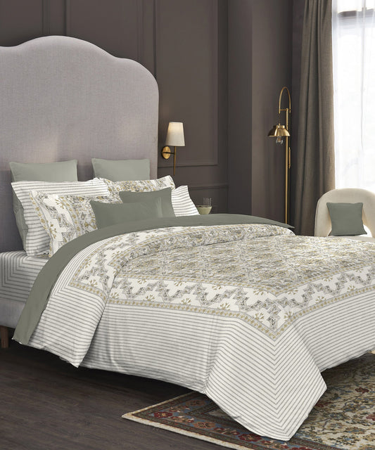 Nectarsoft Elite King Bedsheet Set, Mirage| 400 TC Cotton| 4 Pillow Covers