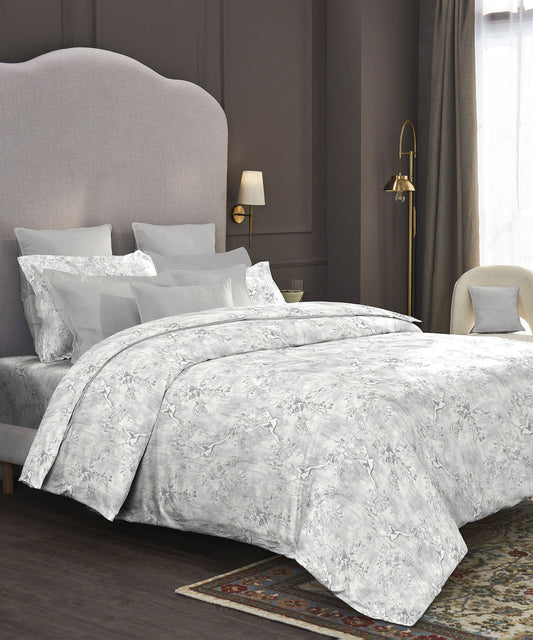 Nectarsoft King Bedsheet Set, Willow Grey|400 TC Cotton| 4 Pillow Cover