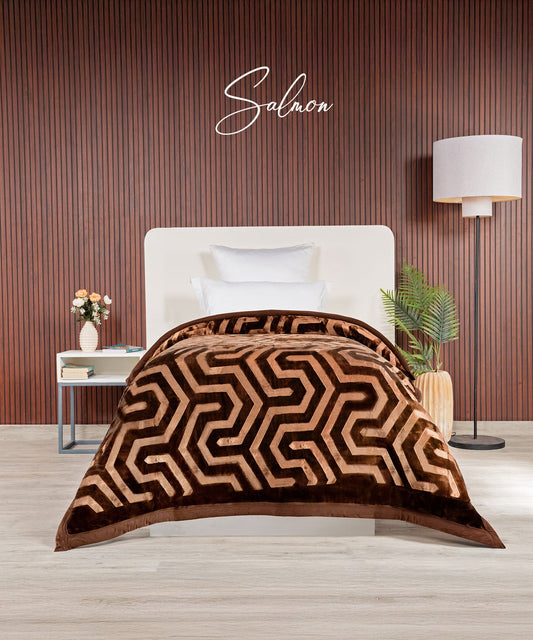 Classic Style me solid Single Blanket, Salmon|2.6 KG