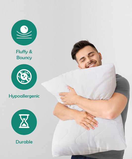 Classic Cloud Comfort 1 Pc Pillow, White|620 GSM Micro Polyester