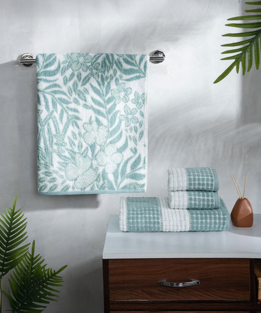 Classic Tranquil Blossoms Towel Set, Cyntia|550 GSM Cotton