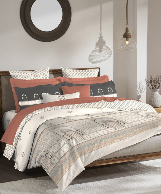 Road To Jaipur Bedding Set, Chaukhat| 210 TC|4 Pc Set