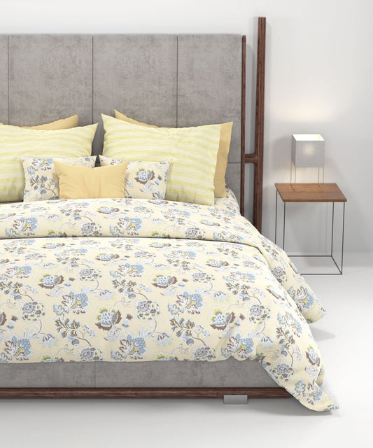 Home Essential King Printed Bedsheet, 144TC, 100% Cotton-Nayra Green
