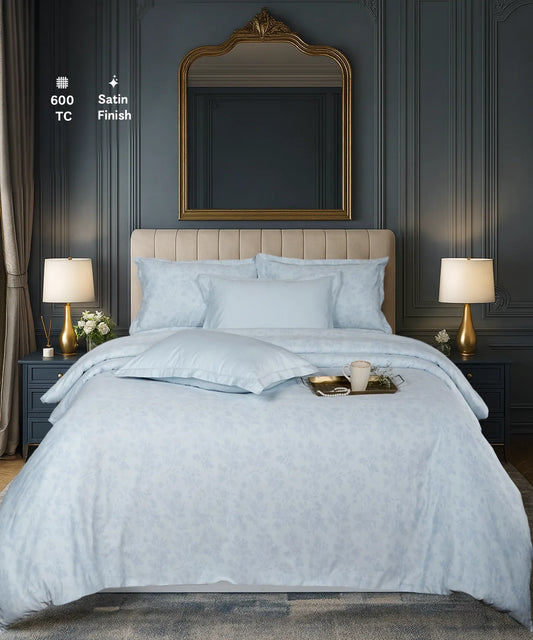 Luxe Home King Bedsheet, Aurelia|600 TC Cotton|4 Pillow Covers