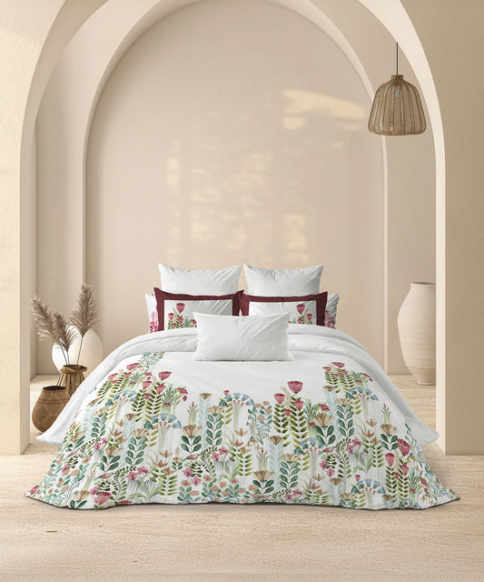 Classic Threads of India King Bedsheet Set, Kantha| 210 TC Cotton| 4 Pillow Covers
