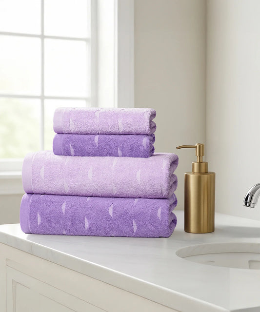 Aroma 4Pc Towel Set, Lavender| 500 GSM Cotton
