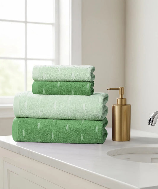 Aroma 4Pc Towel Set, Green Apple| 500 GSM Cotton