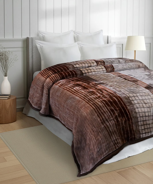 Home Essential Soft Sanctuary Double Flannel Blanket, Coco| 2.7 KG