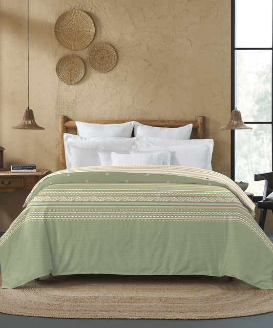 Sanskriti Double AC Blanket/Comforter, Rogan Art Olive| 180 GSM Polyester