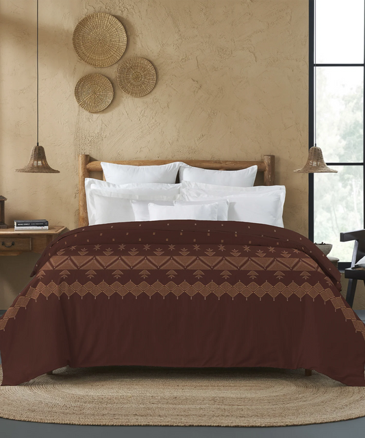 Sanskriti Double AC Blanket/Comforter, Phulkari Brown| 180 GSM Polyester