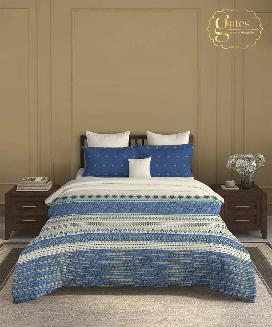 Gates Around The Goble King Bedsheet Set, Amara| 180 TC Cotton| 2 Pillow Covers