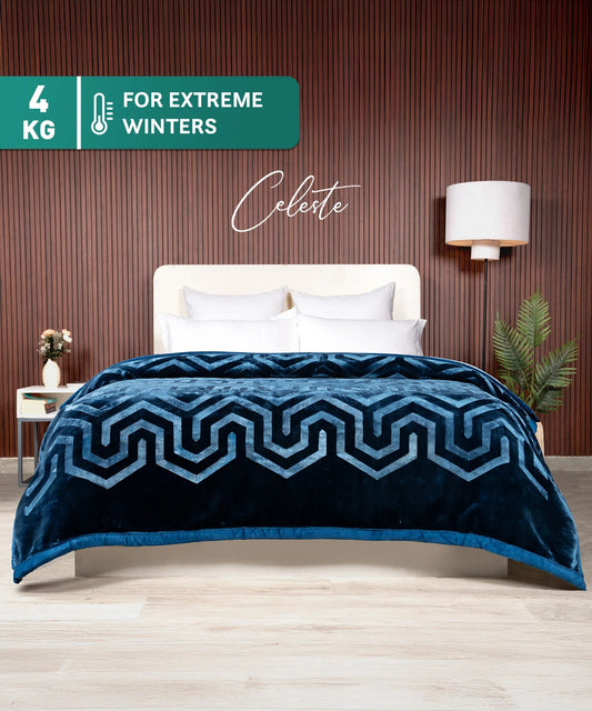 Classic Style Me Solid Double Blanket, Celeste| 4 KG