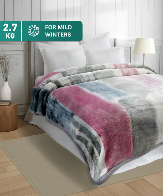 Home Essential Soft Sanctuary Double Flannel Blanket, Nolan|2.7 KG