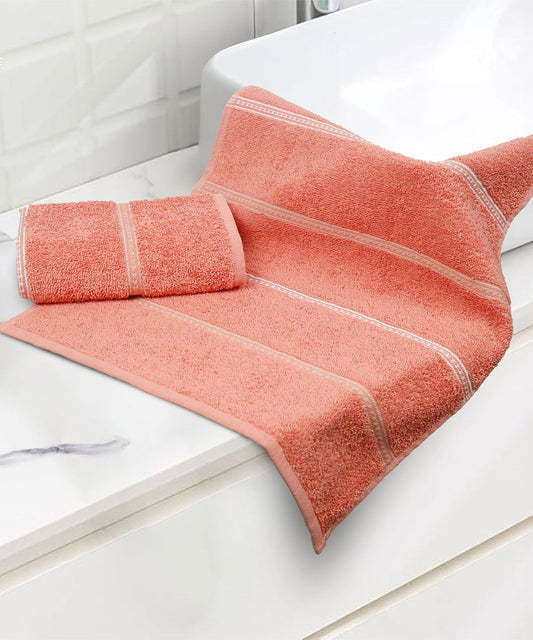 Urban Comfort 2 Pc Hand Towel Set, Brick Red| 450 GSM Cotton|Dry Fast