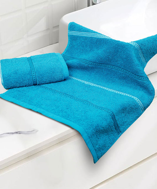 Urban Comfort 2 Pc Hand Towel Set,Tiffany Teal| 450 GSM Cotton|Dry Fast