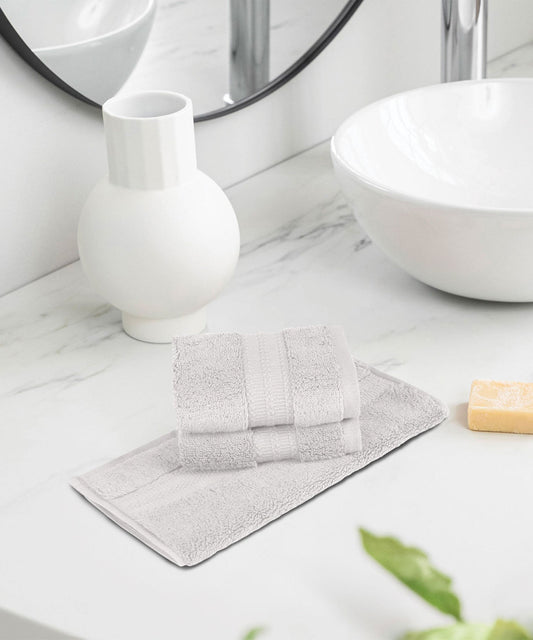 Luxury 3 Pc Face Towel Set, Demon Grey|625 GSM Premium Cotton| Antimicrobial