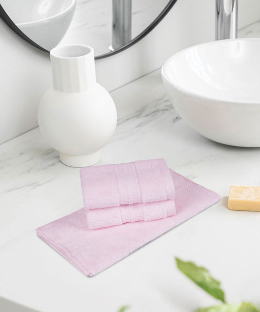 Luxury 3 Pc Face Towel Set, Blush Pink|625 GSM Premium Cotton| Antimicrobial