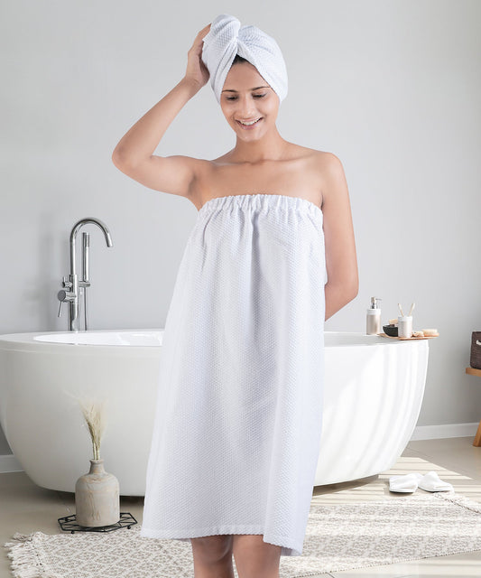Urban Comfort (Head+Body)Wrap Set, Bright White | 240 GSM Cotton