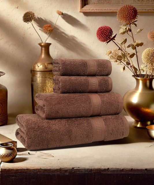 Classic Kasturi 4pc Towel Set, Willow wood|509 GSM Cotton