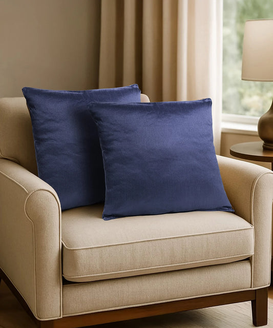 Everyday Solid Single Cushion, Blue Glory| 250 GSM Polyester