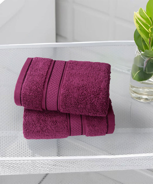 Indulgence 2Pc Hand Towel, Grape Wine|600 GSM Cotton