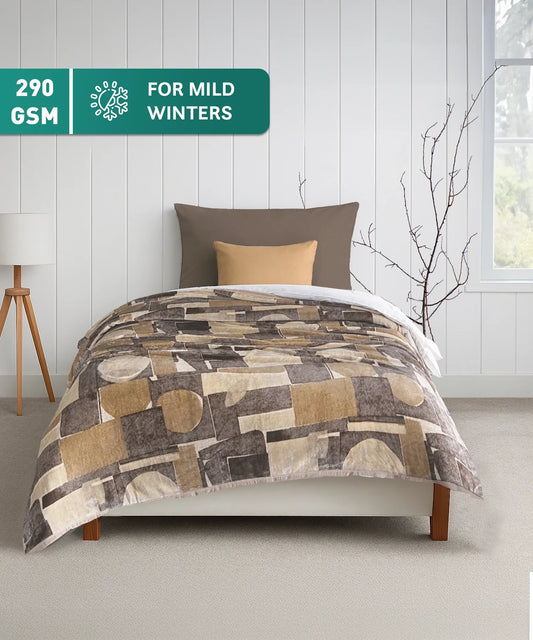 Home Essential Imperial Single Flannel Blanket, Willow| 1.3 KG