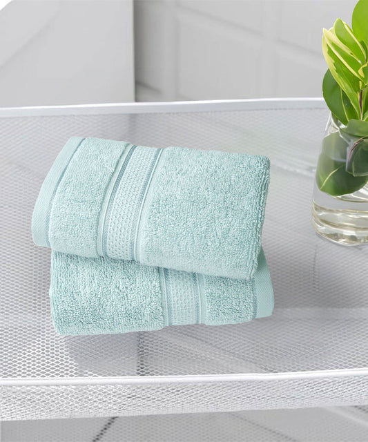 Indulgence 2Pc Hand Towel, Aqua Fresh|600 GSM Cotton