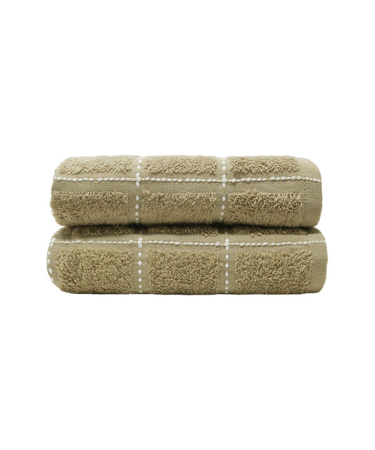 Dusk & Dawn Incense Wood 2 Hand Towel, 400 GSM, Cotton Rich, Weft Insert Solid Towel, Brown
